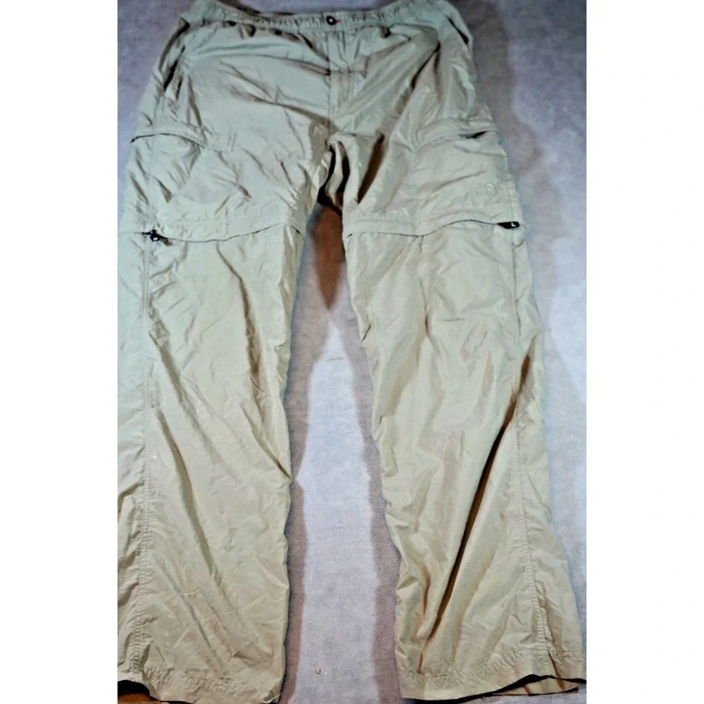 The North Face Men's Large Convertible Hiking Cargo Pants Beige Zip Off Leg